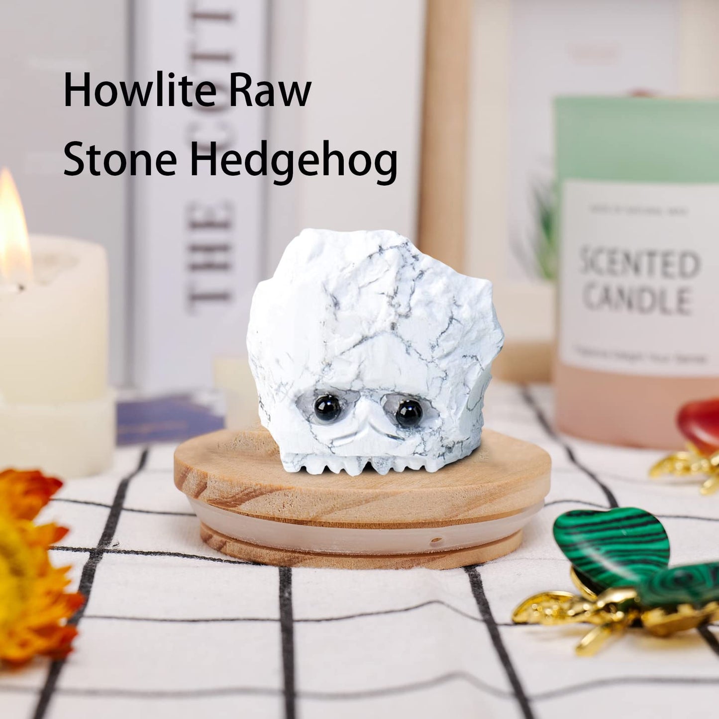 Natural Healing Gemstone Raw Crystal Stone Hedgehog Carving Crafts Decoration