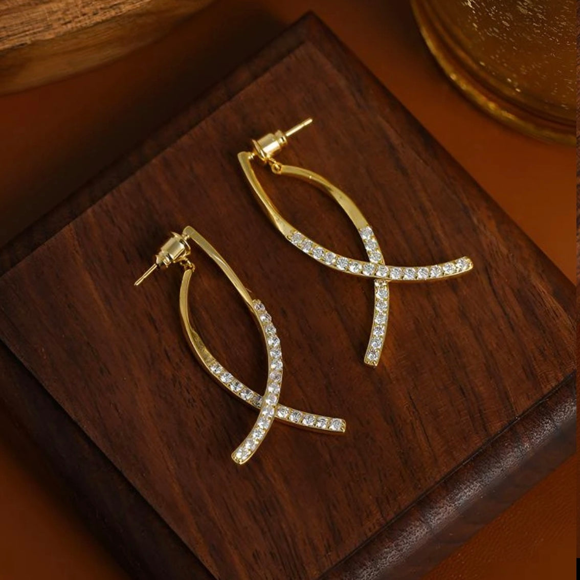 Italian Style Cross Zirconia Earrings