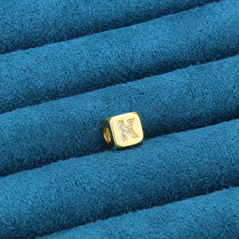 DIY Alphabet Gold Plated Zircon Necklace
