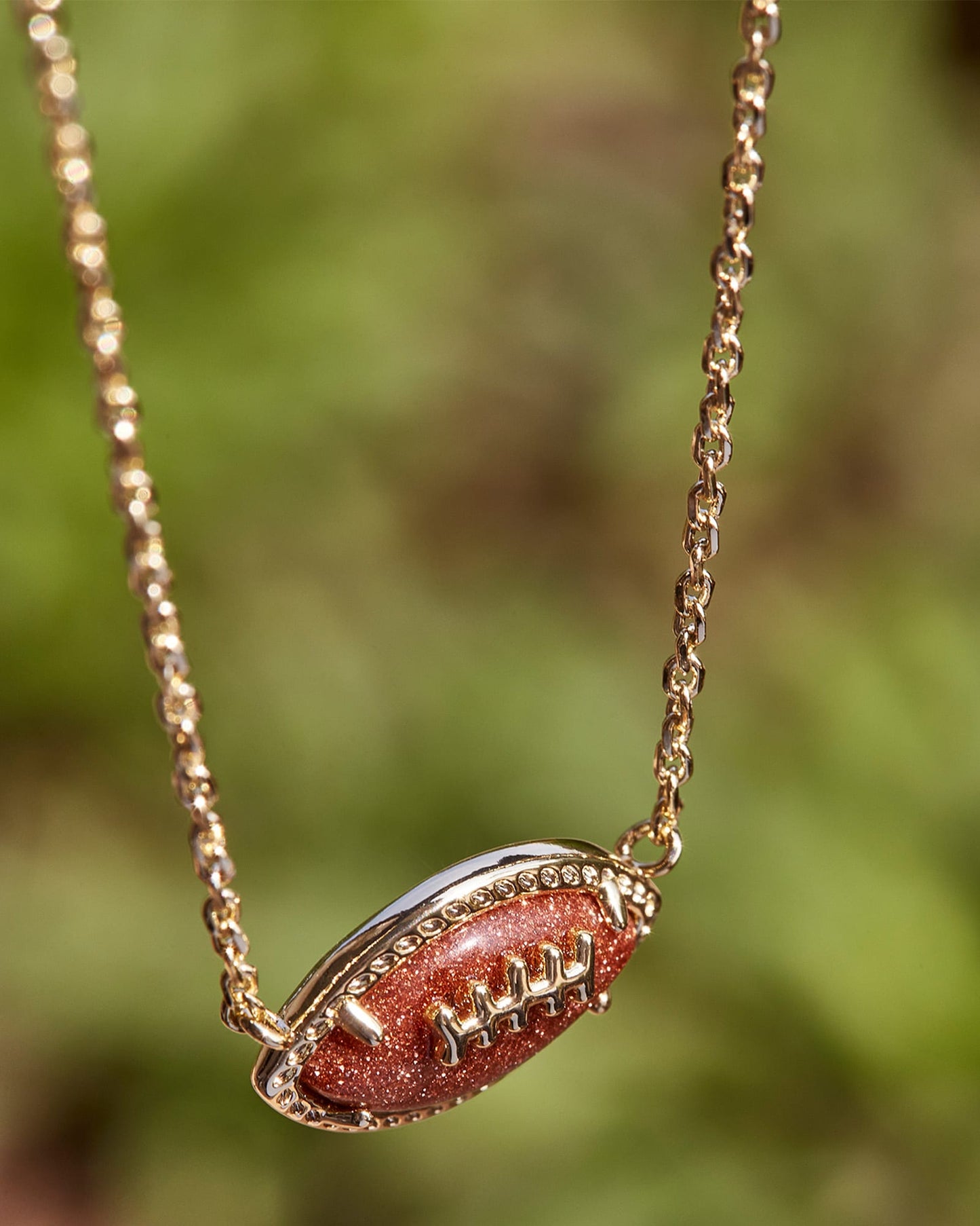Football Gold Short Pendant Necklace