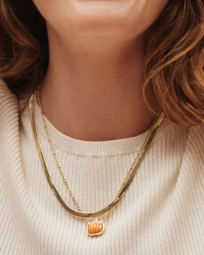Pumpkin Gold Short Pendant Necklace