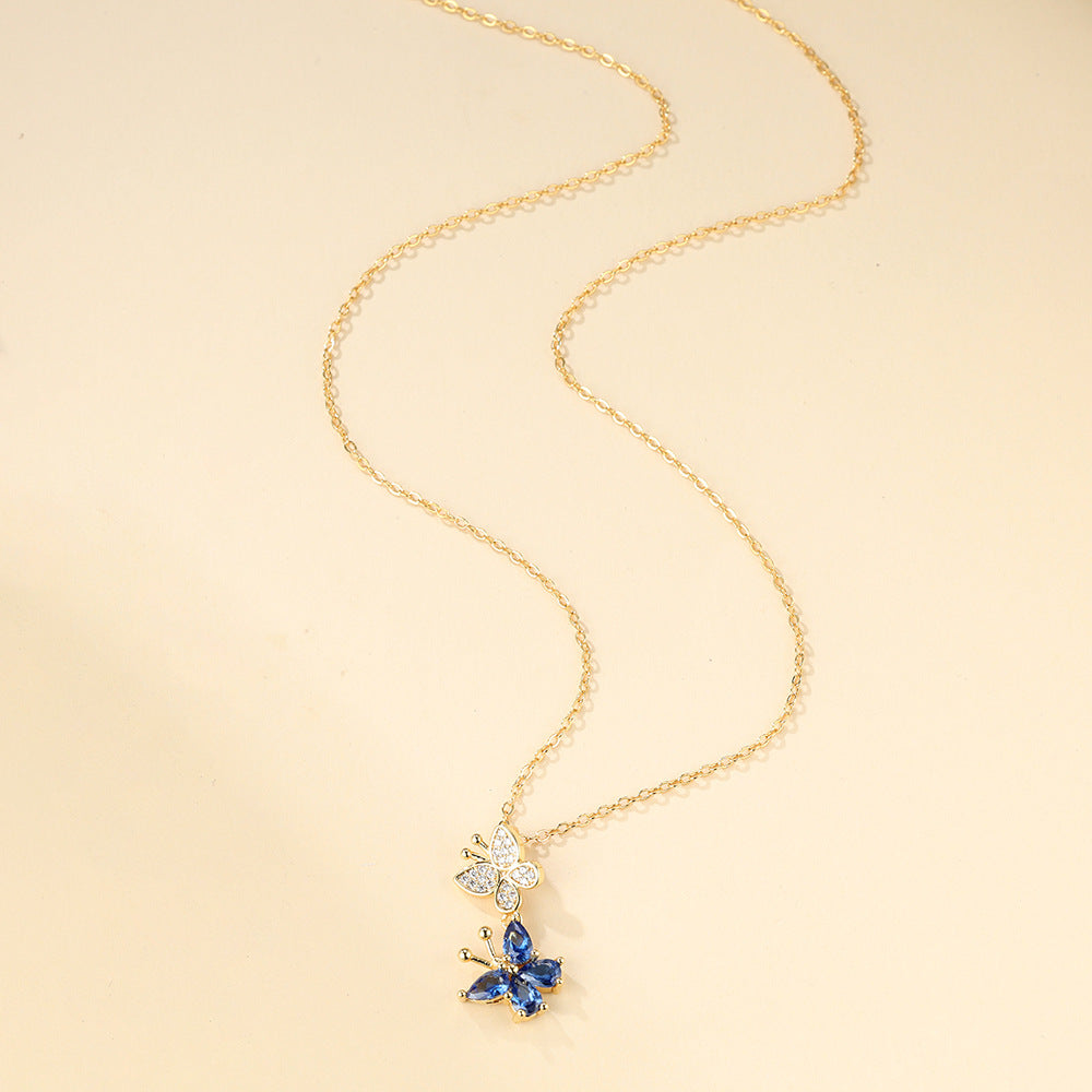 🎄CHRISTMAS HOT SALE❄-Double Butterfly Zircon Necklace🦋