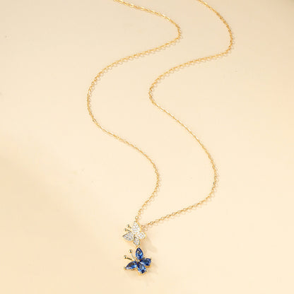 🎄CHRISTMAS HOT SALE❄-Double Butterfly Zircon Necklace🦋