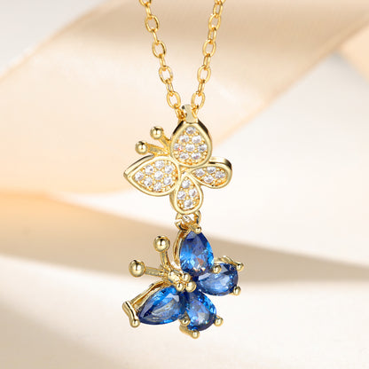 🎄CHRISTMAS HOT SALE❄-Double Butterfly Zircon Necklace🦋