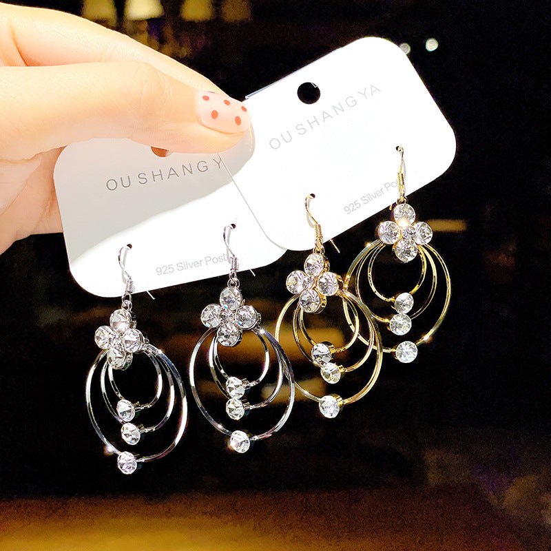 🎄CHRISTMAS HOT SALE❄-Hollow Geometric Zircon Circle Earrings