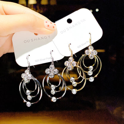 🎄CHRISTMAS HOT SALE❄-Hollow Geometric Zircon Circle Earrings