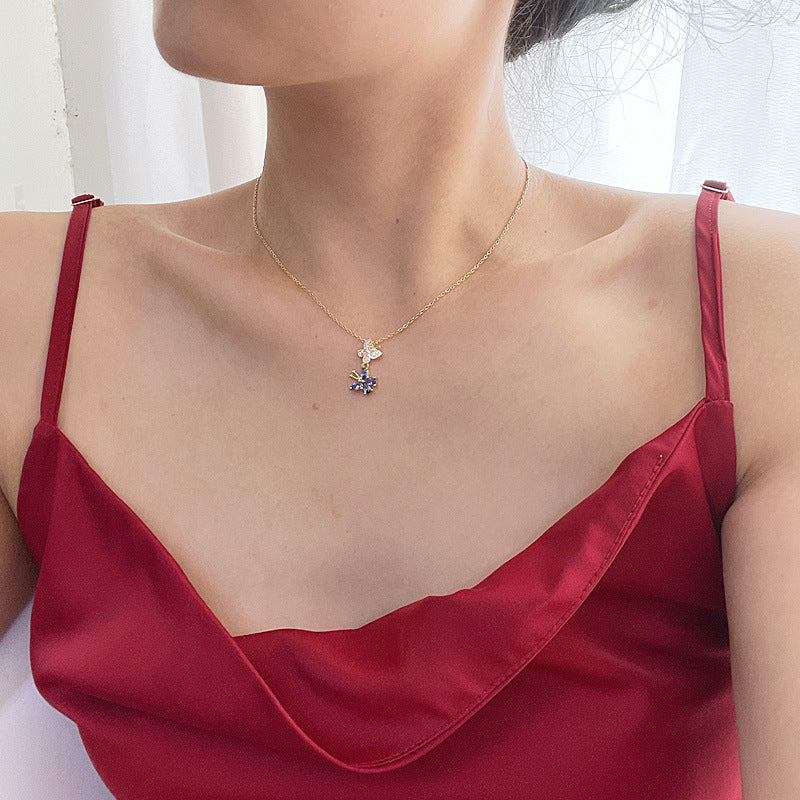 🎄CHRISTMAS HOT SALE❄-Double Butterfly Zircon Necklace🦋