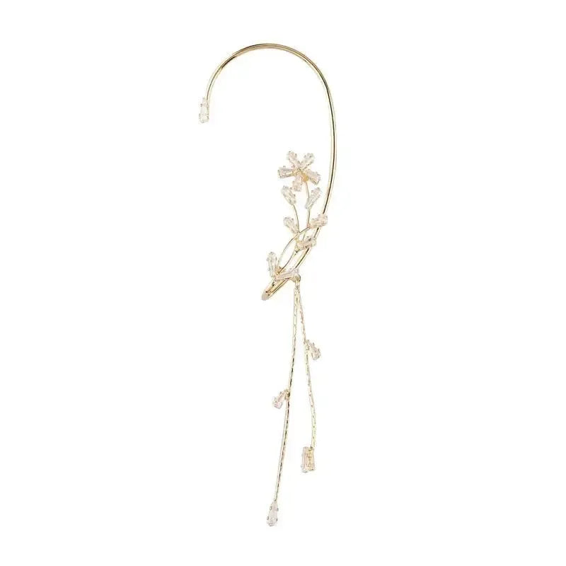 FLOWER TASSEL STYLE ZIRCON EARRINGS