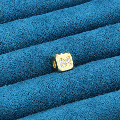 DIY Alphabet Gold Plated Zircon Necklace