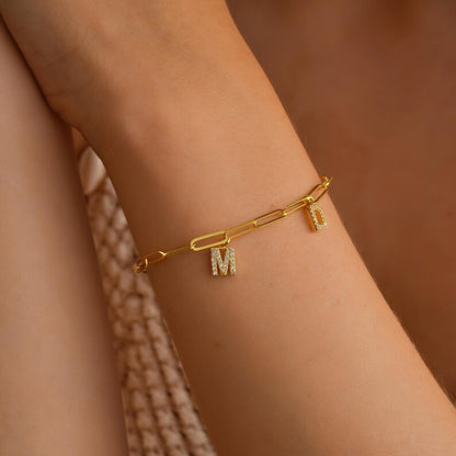 🌺Mother's Day Pre-sale🎁Minimalist Personalized Diamond Letter Bracelet
