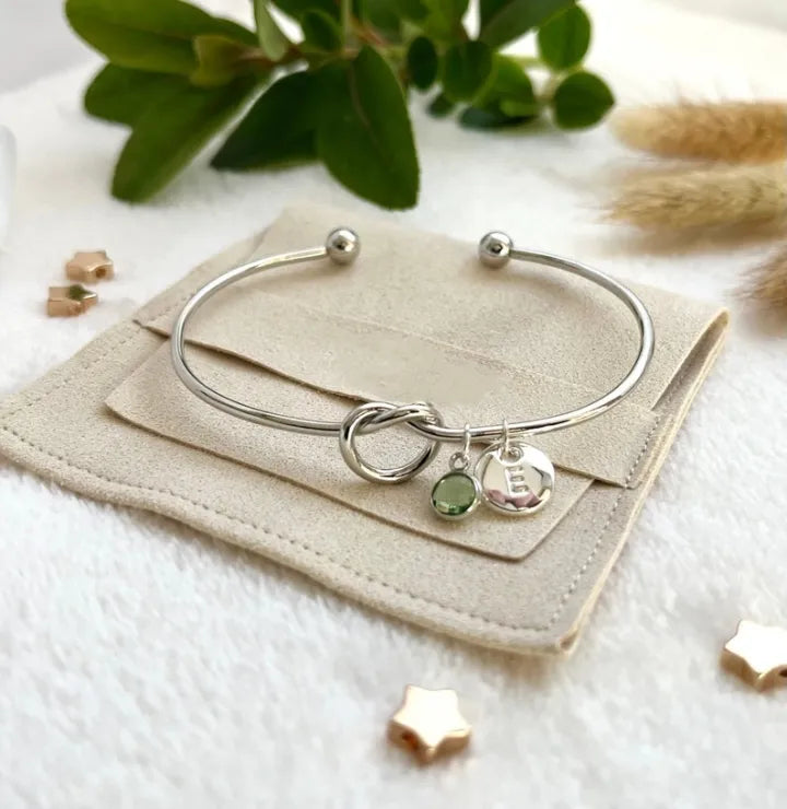 For Love - Custom Birthstone & Initials Knot Bracelet