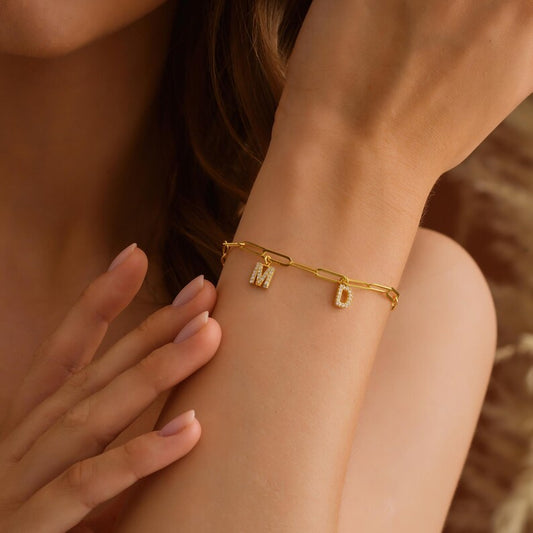 🌺Mother's Day Pre-sale🎁Minimalist Personalized Diamond Letter Bracelet