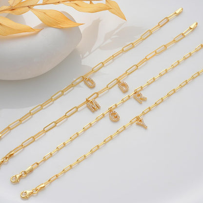 🌺Mother's Day Pre-sale🎁Minimalist Personalized Diamond Letter Bracelet