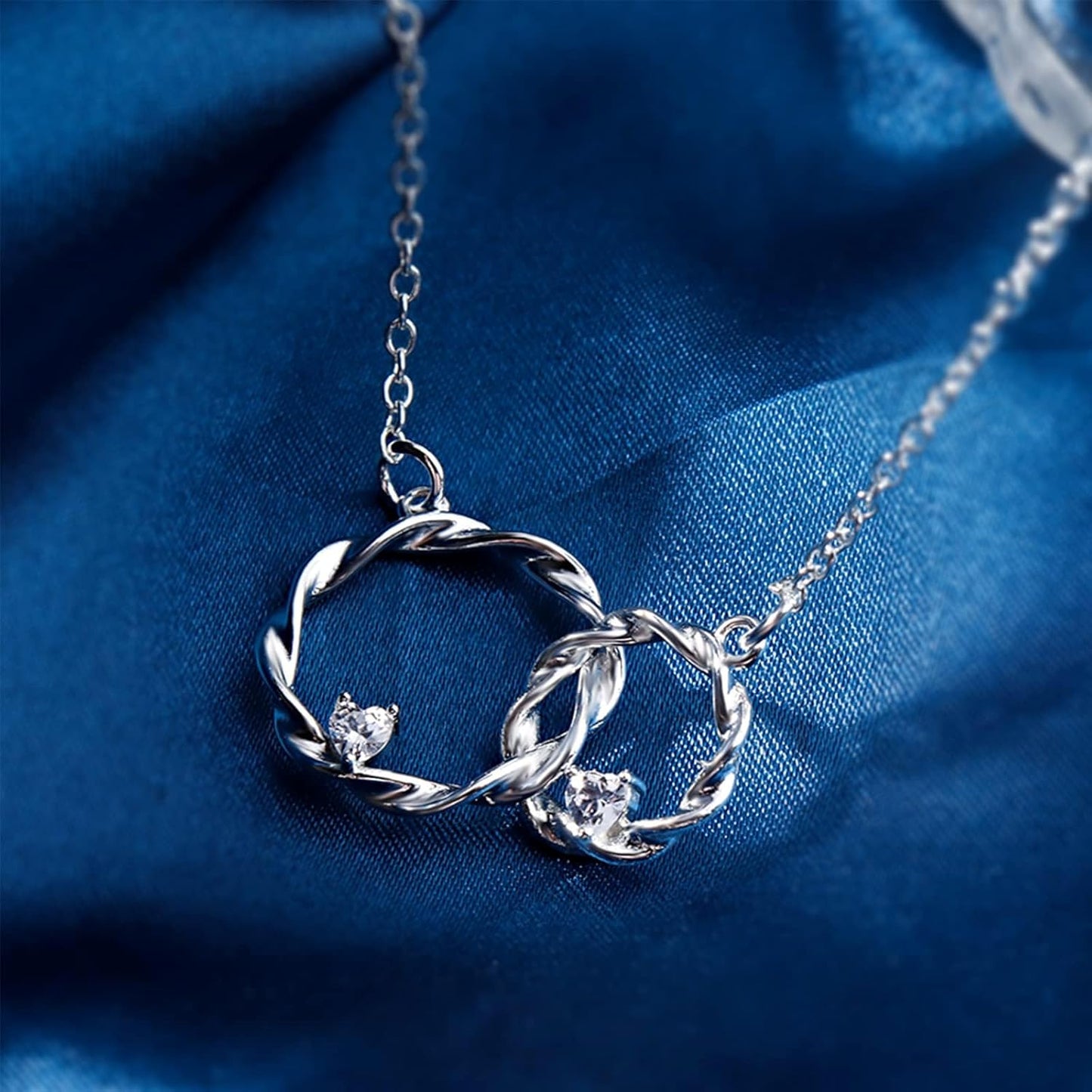 FOR MY DAUGHTER - I ALWAYS WITH YOU DOUBLE CIRCLE NECKLACE