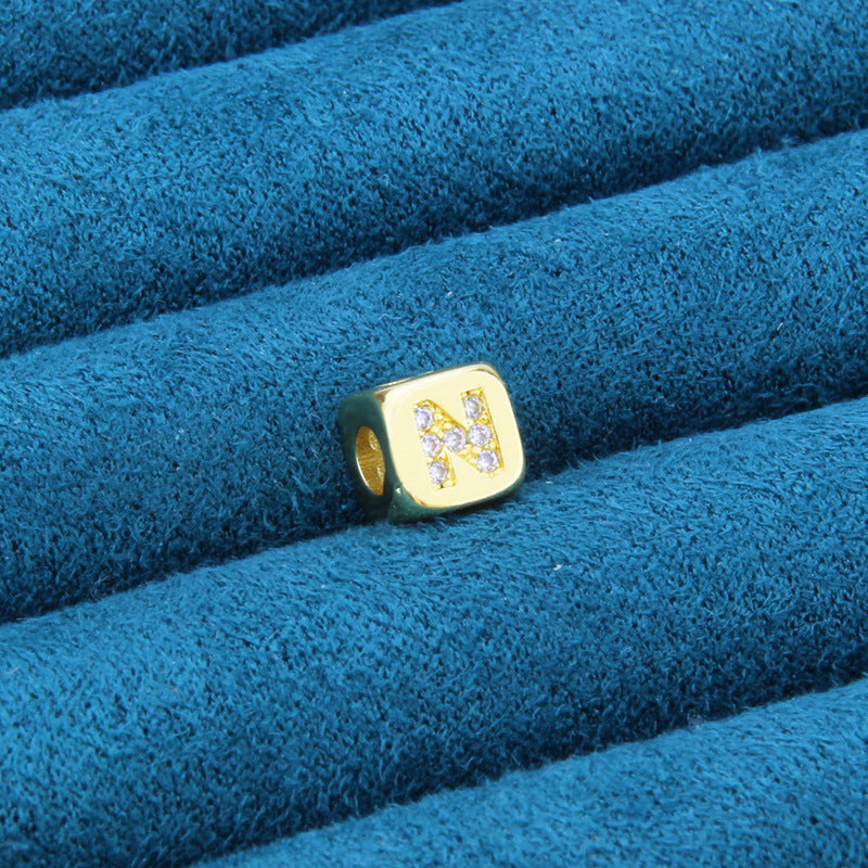 DIY Alphabet Gold Plated Zircon Necklace