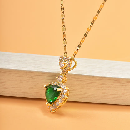 Heart Shaped Necklace Earrings Set