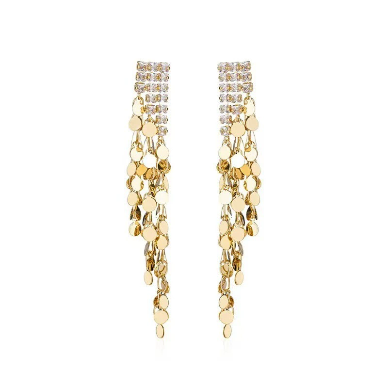 “Glow Drop” – Statement Sequin Tassel Earrings