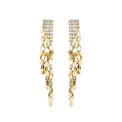 “Glow Drop” – Statement Sequin Tassel Earrings