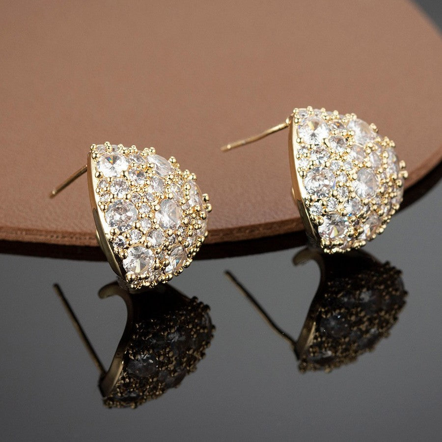 Water Drop Shaped Diamond Stud Earrings