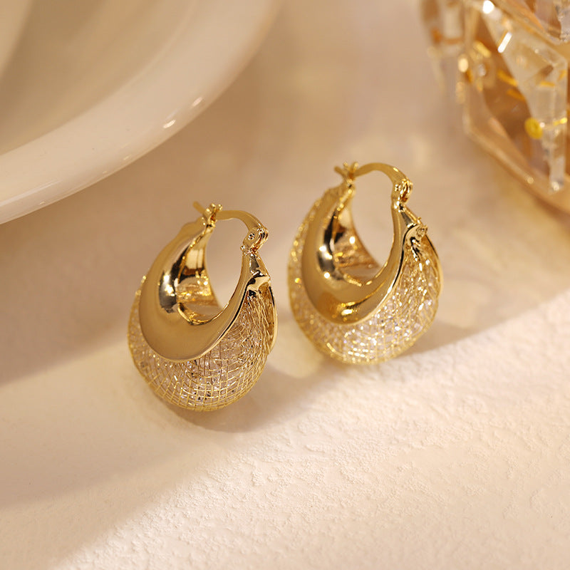 -Mesh Hoop Earrings