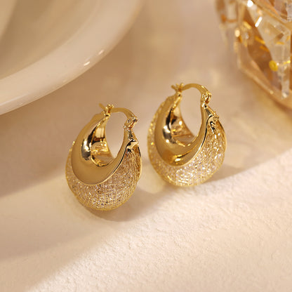 -Mesh Hoop Earrings