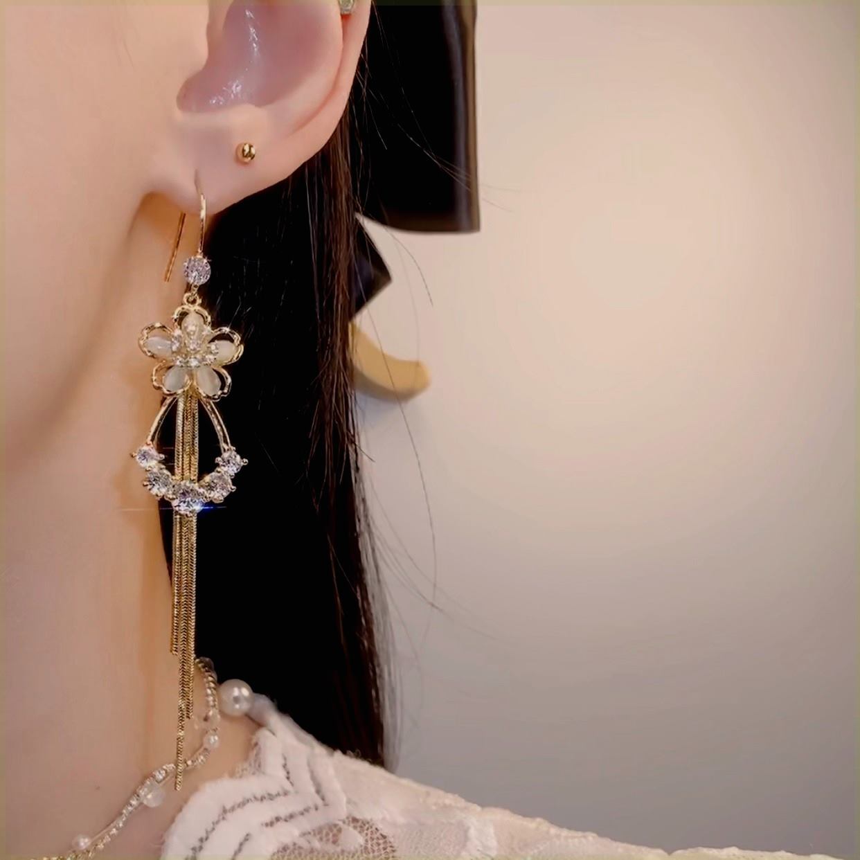 💐 Mother'Day Pre-Sale 💝- Opal Flower Long Earrings