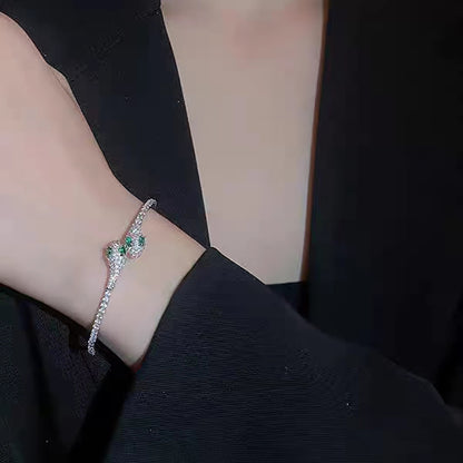 Green Eye Snake Zircon Bracelet