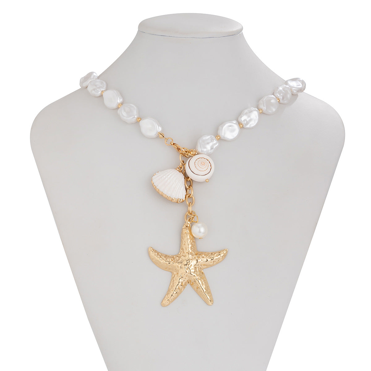 Vintage Pearl With Oversize Starfish Necklace