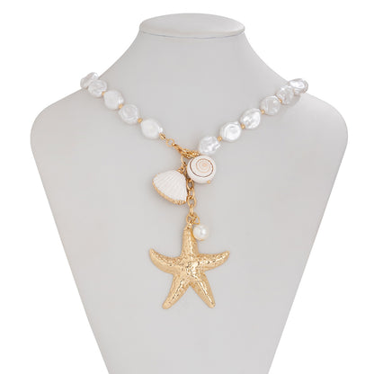 Vintage Pearl With Oversize Starfish Necklace