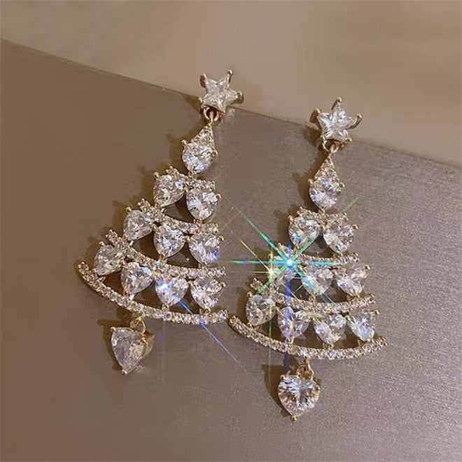 Sparkling Christmas Tree Earrings - Gold🎄