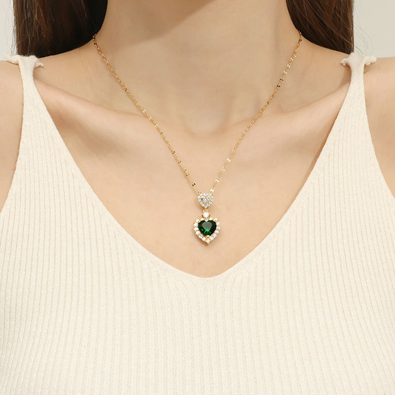 Heart Shaped Necklace Earrings Set