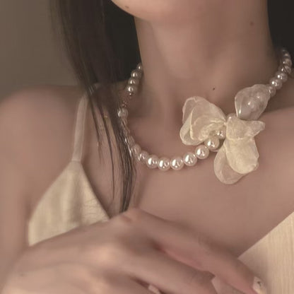 For Love Ones - Pearl Choker Adjustable Necklace