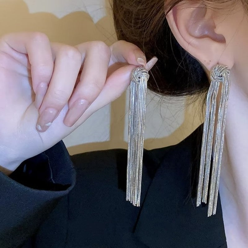 Long Chain Tassel Earrings
