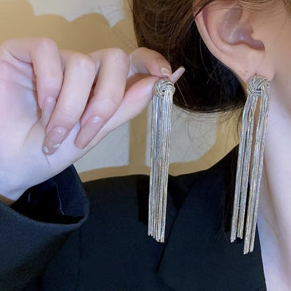 Long Chain Tassel Earrings