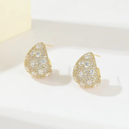 Water Drop Shaped Diamond Stud Earrings