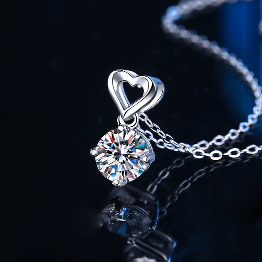 Heart Pendant Moissanite Necklace