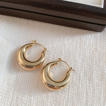 - Metal Simple Moon Earrings