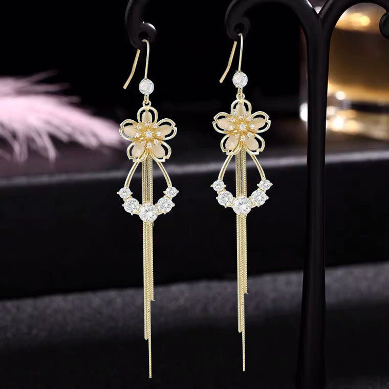 💐 Mother'Day Pre-Sale 💝- Opal Flower Long Earrings