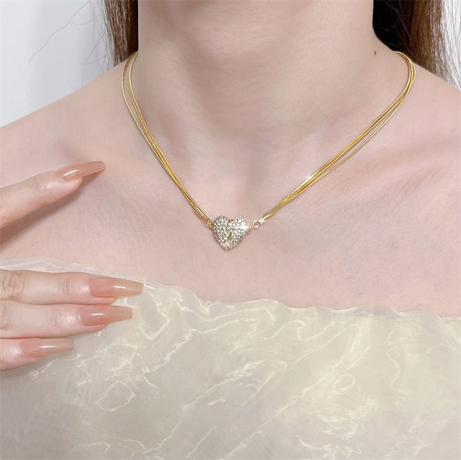 Magnetic Clasp Heart Necklace❤️