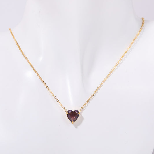 Twelve - Month Birthstone Heart Pendant Necklace: A Love - Infused Treasure