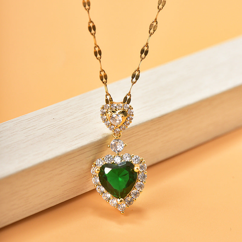 Heart Shaped Necklace Earrings Set