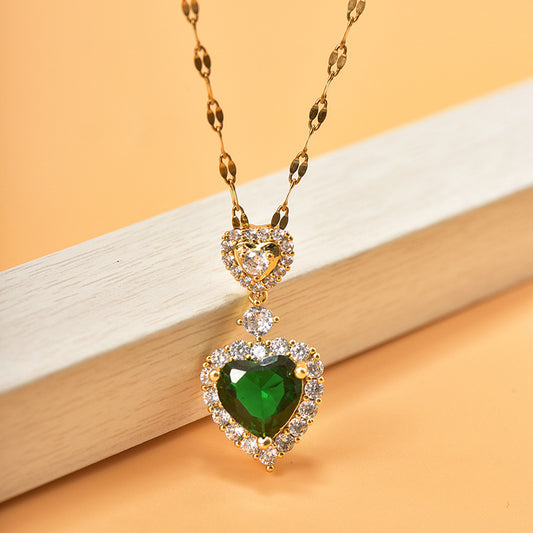 Heart Shaped Necklace Earrings Set