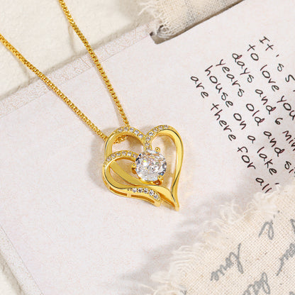 To My Granddaughter -I Always With You Double Heart Necklace