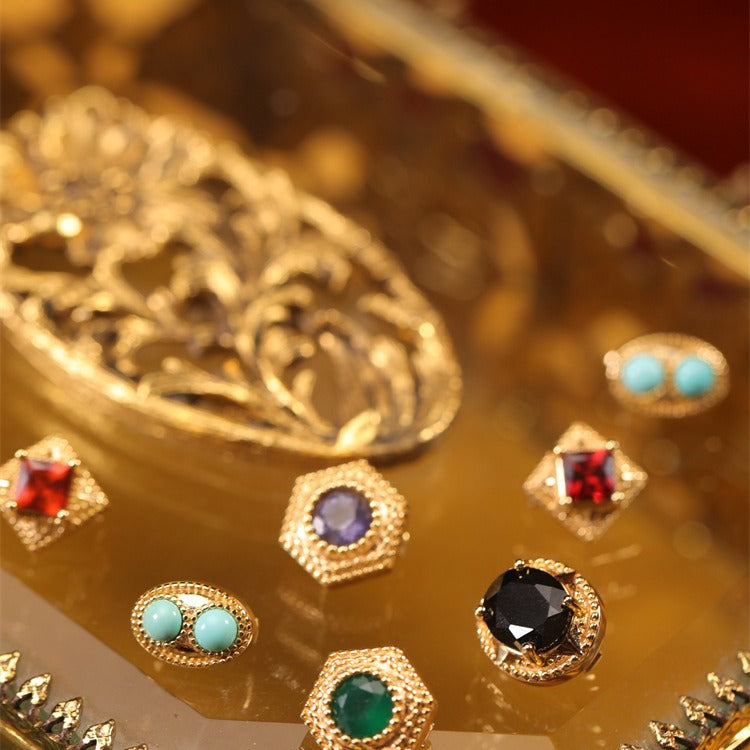 Classic Vintage Rainbow Color Zircon Necklace & Bracelet