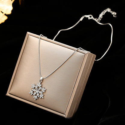 🎁CHRISTMAS PRE SALE 60% OFF🎄 Diamonds Snowflake Earrings Necklace Set