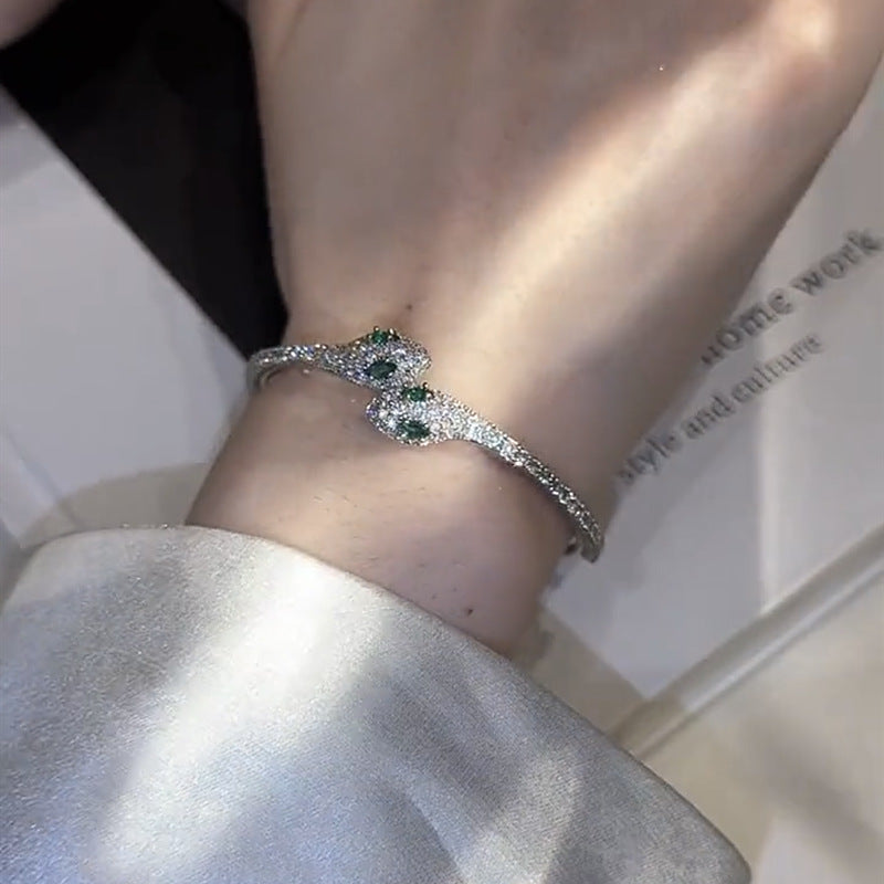 Green Eye Snake Zircon Bracelet