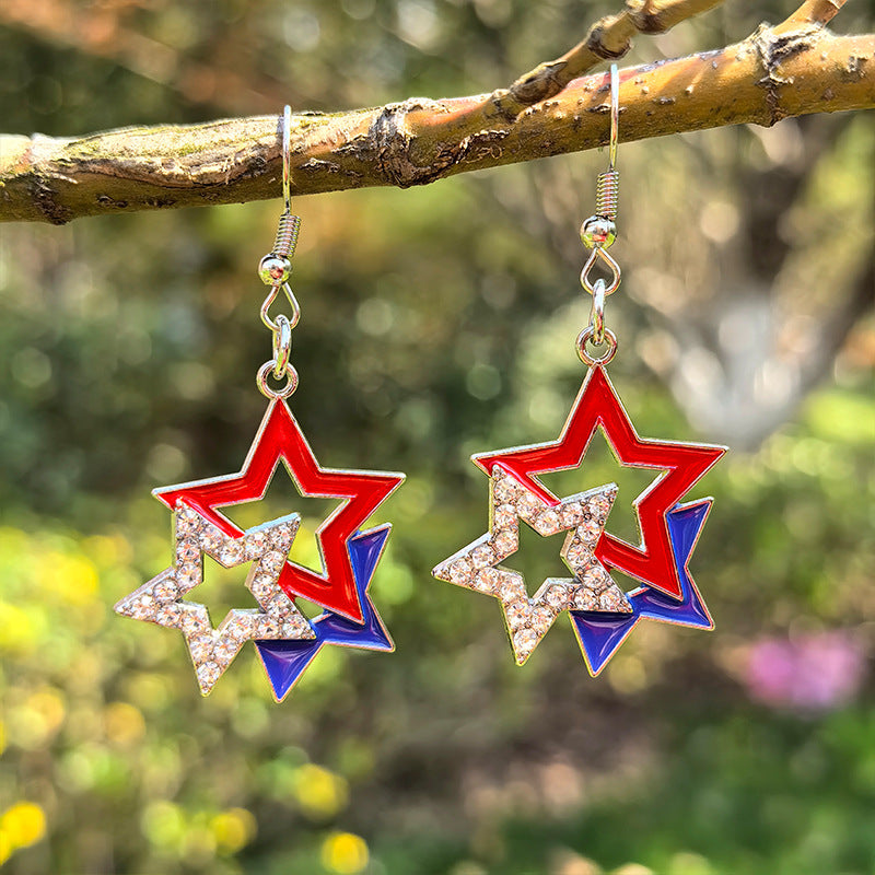 4th of July American Flag Earrings