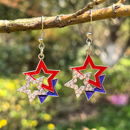 4th of July American Flag Earrings