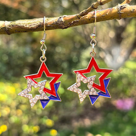 4th of July American Flag Earrings