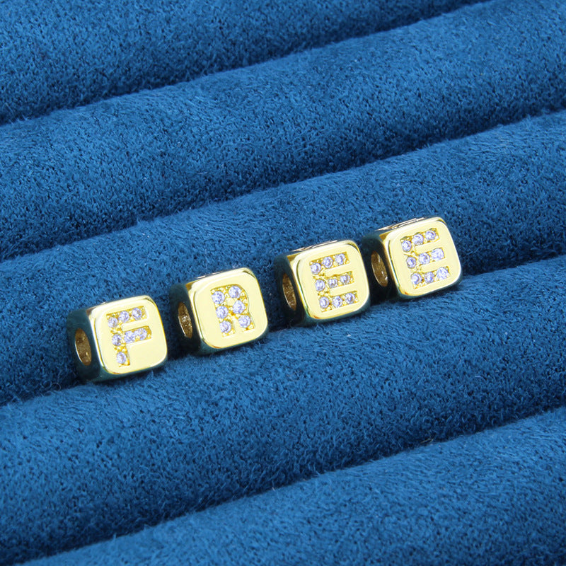 DIY Alphabet Gold Plated Zircon Necklace
